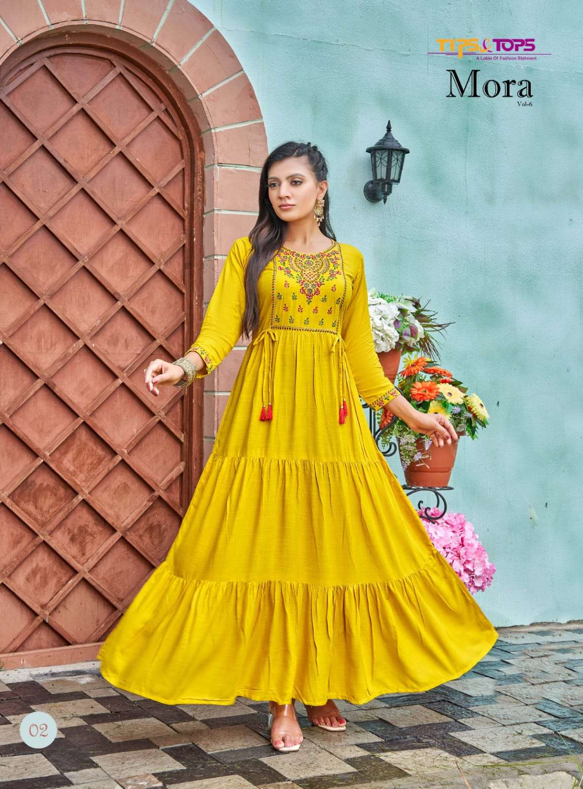 Tips & Tops - Mora Vol 06- Handwork And Ghaghri-Pattern-Flair-Gown-Kurti-02